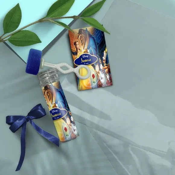 Bolha de Sabão - Bela e a Fera Personalizado - artesanato feito à mão por Mi Papelaria Criativa
