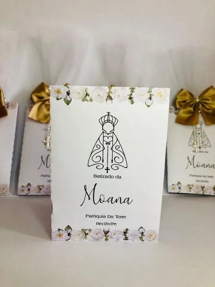 Livro de Orações Luxo com Foto para Batismo - artesanato de Fina Essência Papelaria Personalizada