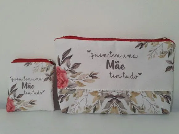 Kit necessaire e porta moedas Mãe - artesanato feito à mão por Innovare Studio