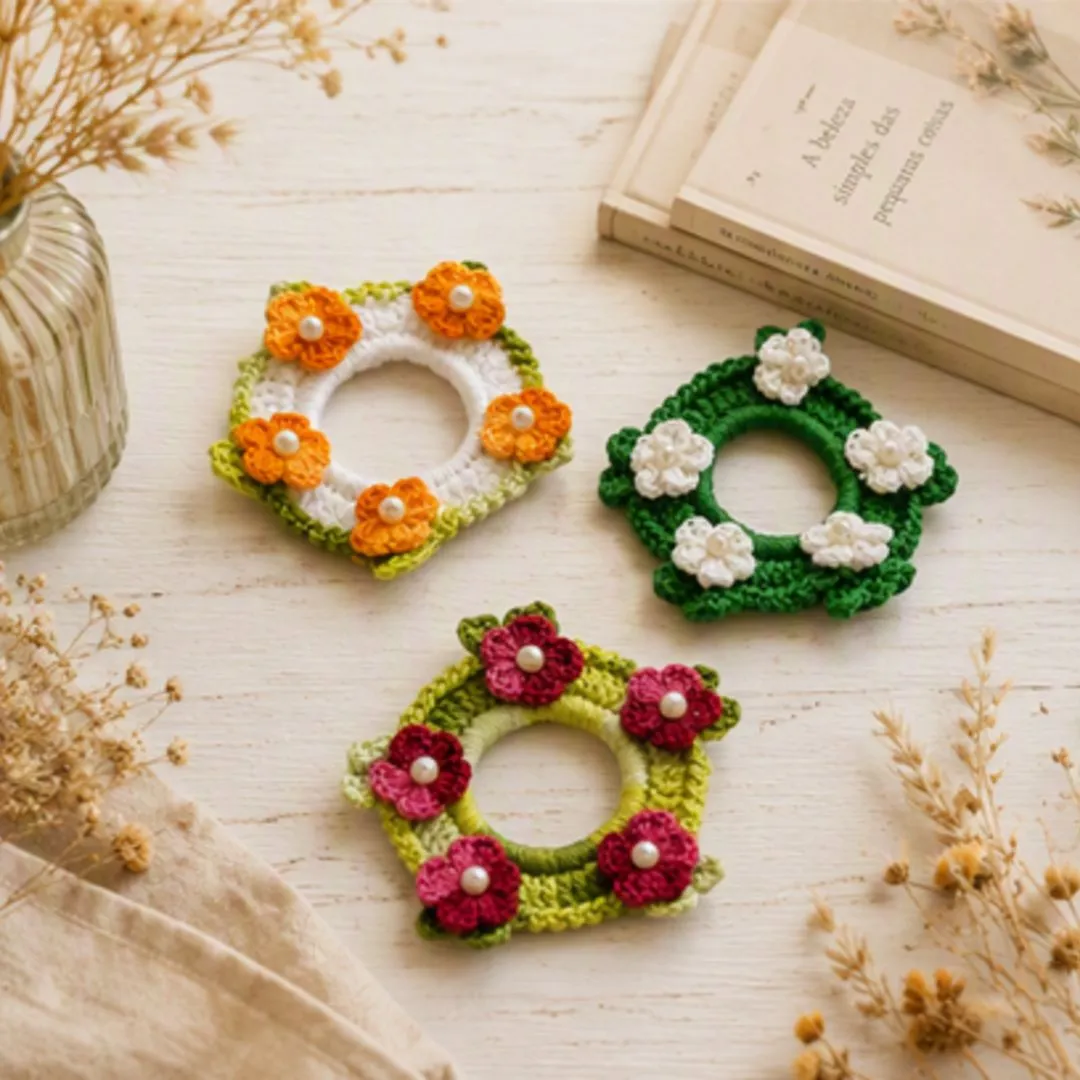 Xuxinha de cabelo em crochê - kit 6 unidades - artesanato feito à mão por Ateliê Yasashii