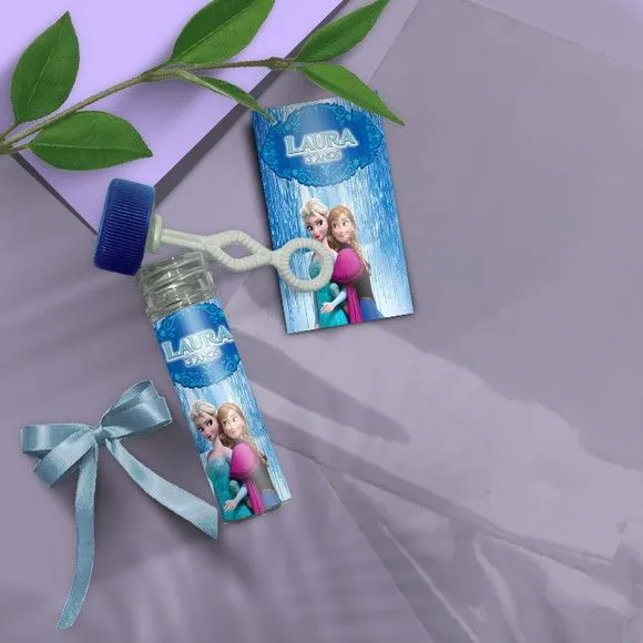 Bolha de Sabão - Frozen Personalizado - artesanato feito à mão por Mi Papelaria Criativa