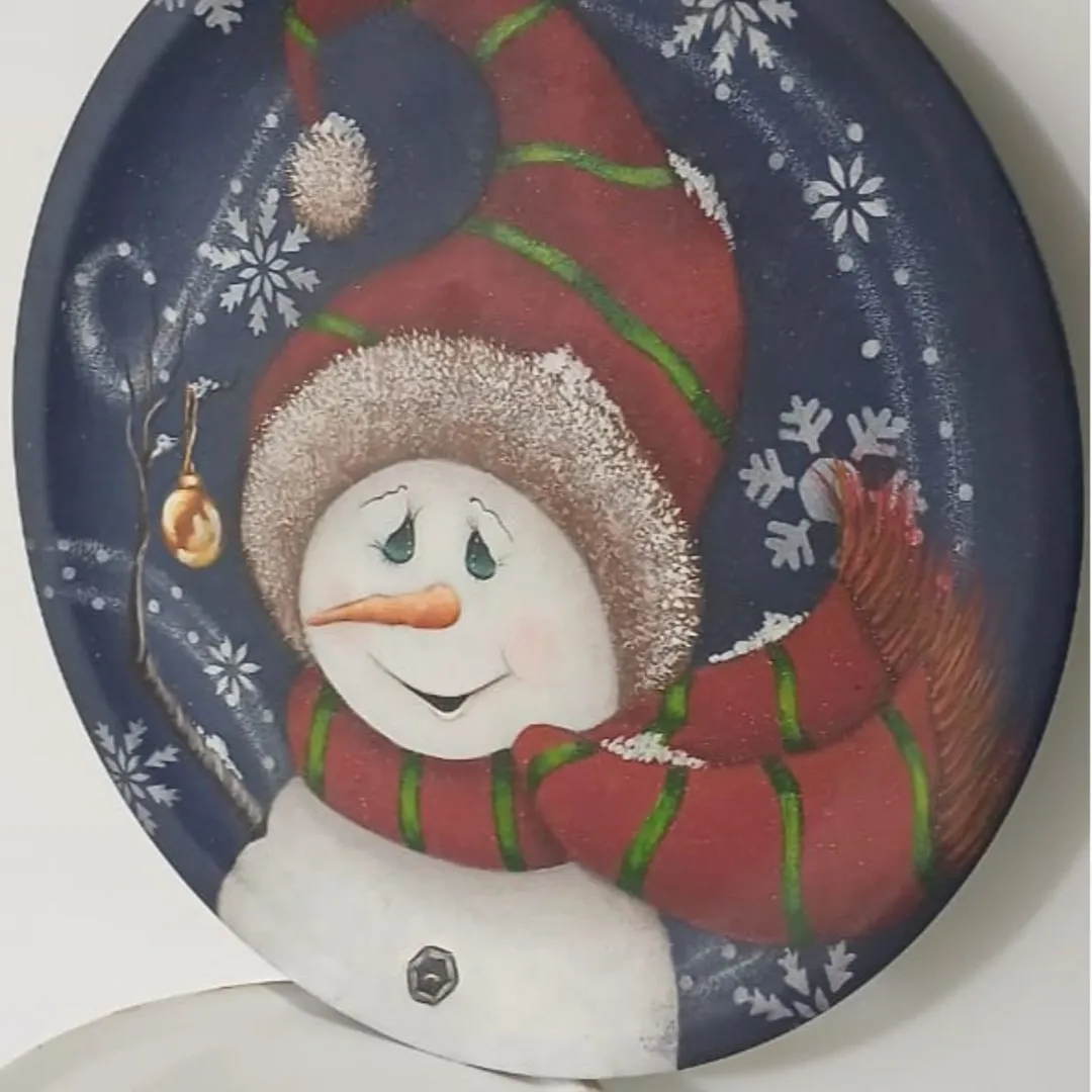 Prato decorativo MDF - boneco de Neve - Natal - foto 2