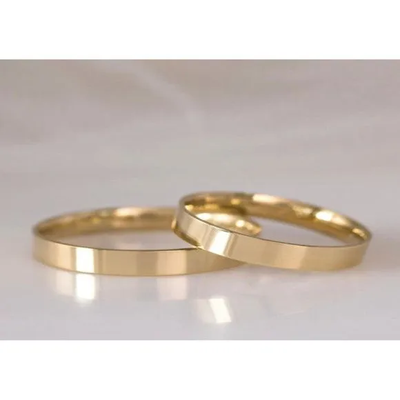 Alianças de Ouro 18k 3mm 3grs Casamento + Anel Solitário - artesanato feito à mão por TM JOIAS