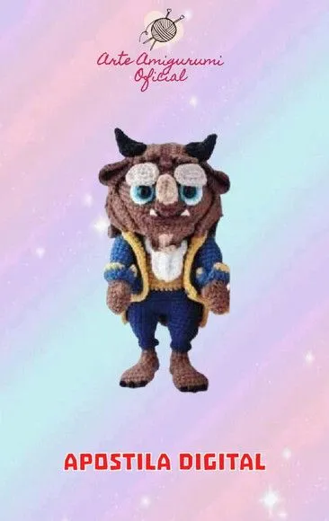 Receita Fera a Bela e a Fera Amigurumi - feito à mão por Arte Amigurumi Oficial