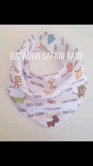 Babador bandana Safari Baby - feito à mão por Innovare Studio