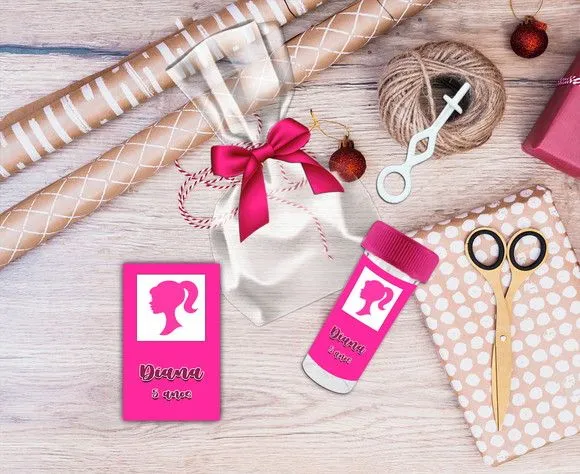 Bolha de Sabão Barbie Personalizada - feito à mão por Artmanha Lembrancinhas
