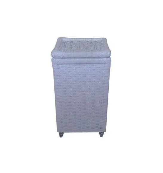 Cesto Roupa Sintético Branco RD 30x30x60 - artesanato de Mundo Urbano