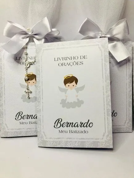 Livro de Orações Luxo com Foto para Batismo