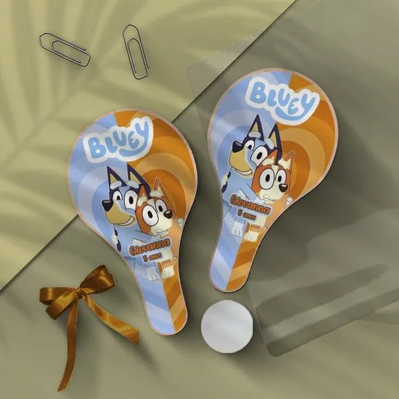 Raquete Ping Pong - Bluey - feito à mão por Mi Papelaria Criativa