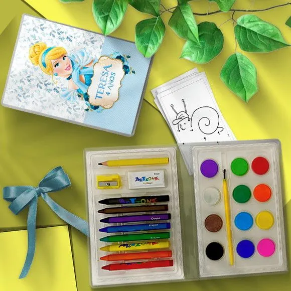 Estojo de Pintura - Cinderela Personalizado - artesanato feito à mão por Mi Papelaria Criativa