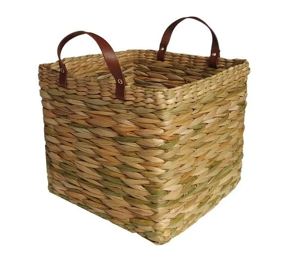 Cesta De Palha De Taboa Com Alça Natural 26x26x22 - foto 3