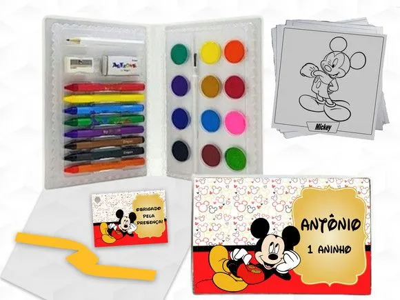 Estojo de Pintura Mickey Personalizado - artesanato feito à mão por creativitybynina