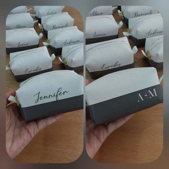 Necessaire Mini Box - Branco e Verde Musgo - foto 2
