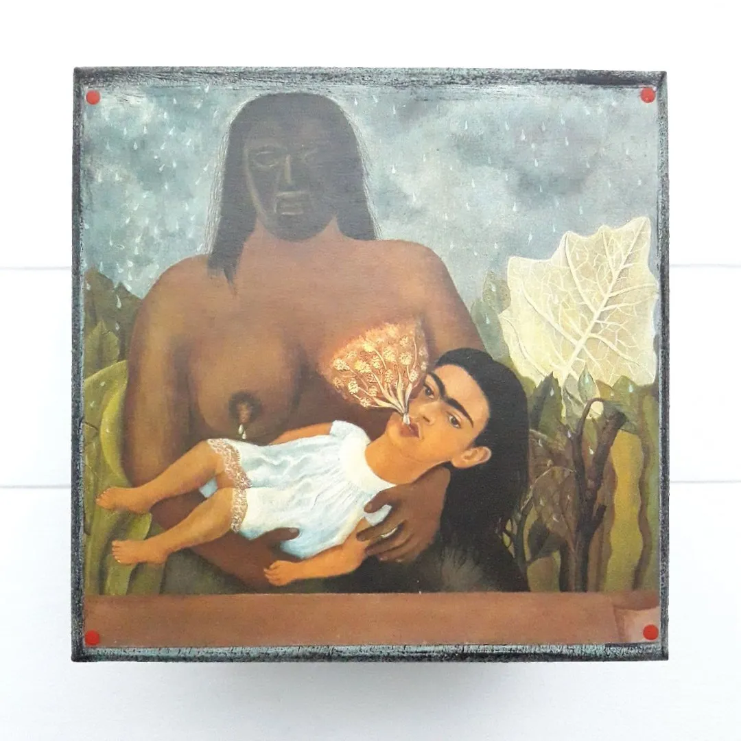 Caixa de Madeira Frida Céu Azul #3 - artesanato de Estudio Bananeira