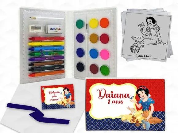 Estojo de Pintura Branca de Neve Personalizado - artesanato feito à mão por creativitybynina