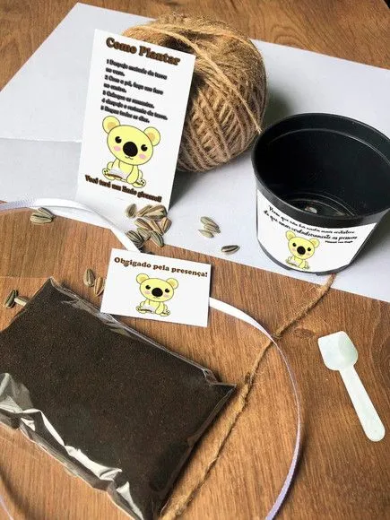 Kit Plantar Escola Ecológico Personalizado - artesanato feito à mão por creativitybynina