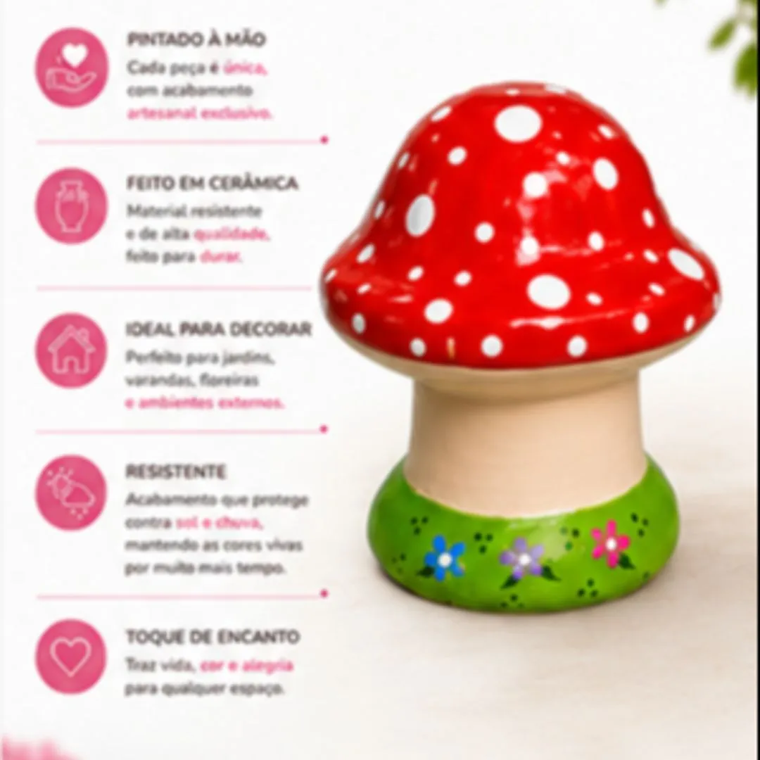 Cogumelo de Decoração para Jardim Artesanal. - foto 3