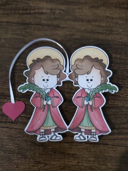 Marcador de Página 08 cm - São Cosme e Damião T - artesanato de Emejhu Personalizados