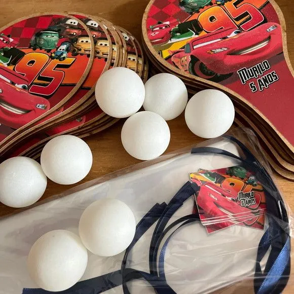 Raquete Ping Pong - Carros - feito à mão por Mi Papelaria Criativa