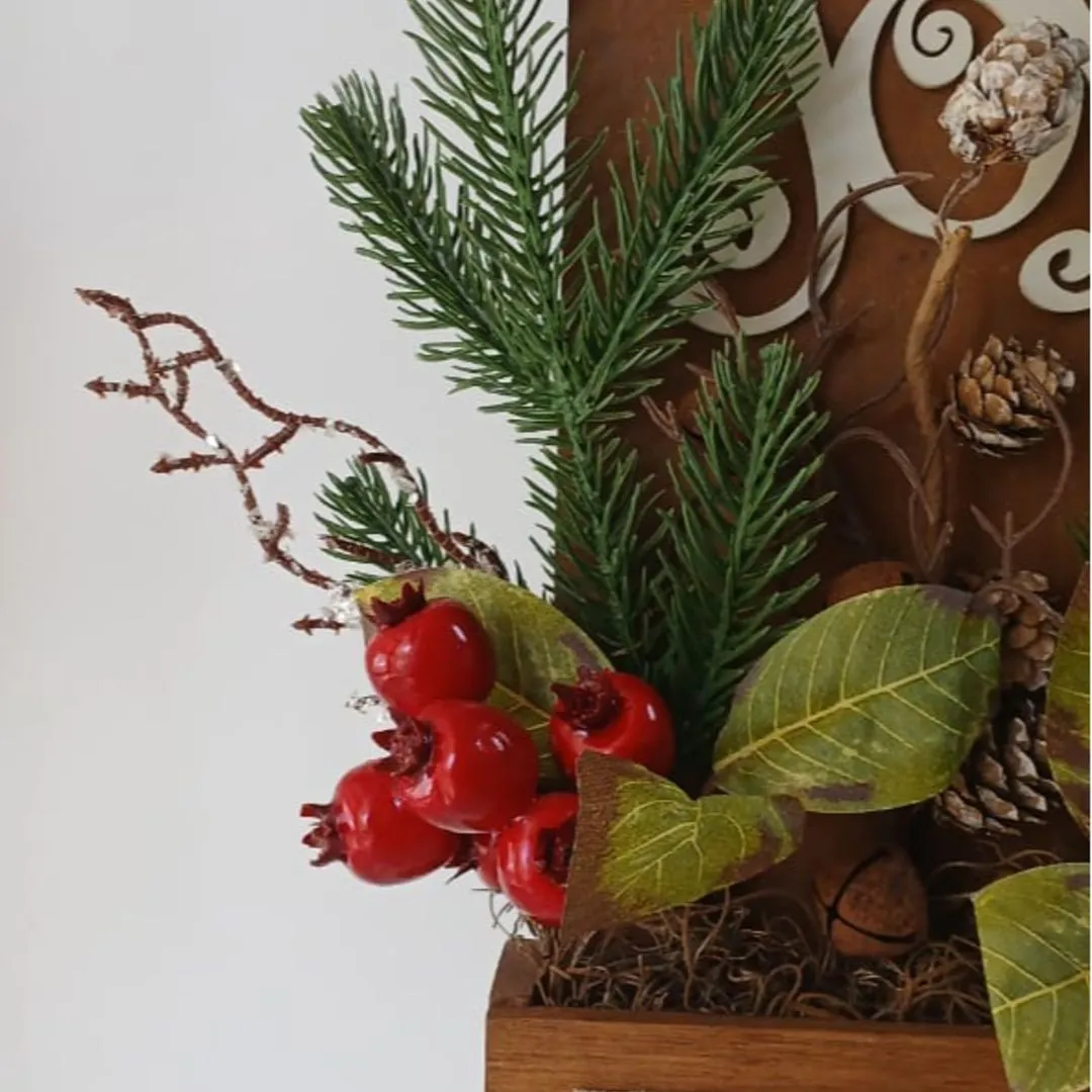 Quadro Floreira de Bancada Natal - Joy - Alegria - foto 3