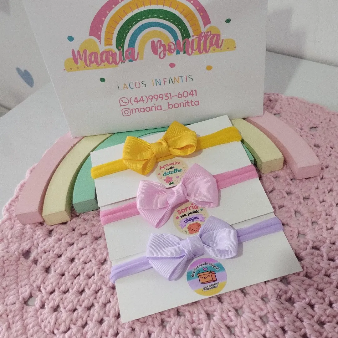 kit 3 unidades de tiara de bebê, tiara baby. - foto 4