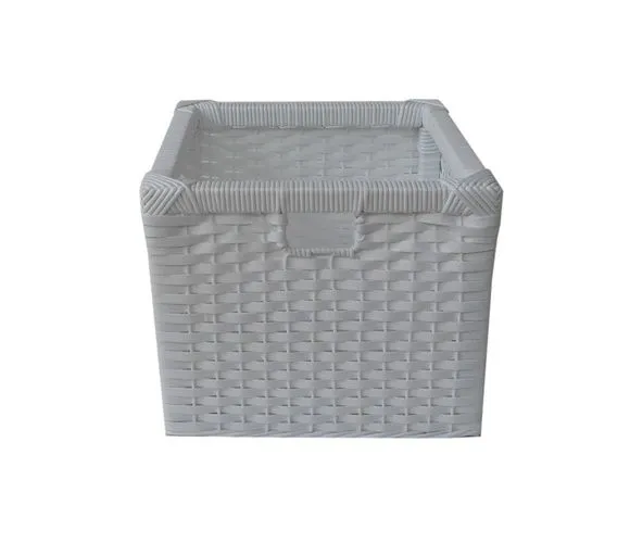 Cesto Gaveta Sintético Branco 34x34x34 - artesanato de Mundo Urbano