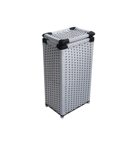 Cesto Roupa Slin Preto e Branco 35x25x60 - foto 2