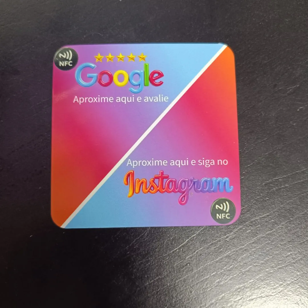 Placa Metálica - Nfc dupla - Instagram + Google (apenas NFC) - artesanato de PrimeBox