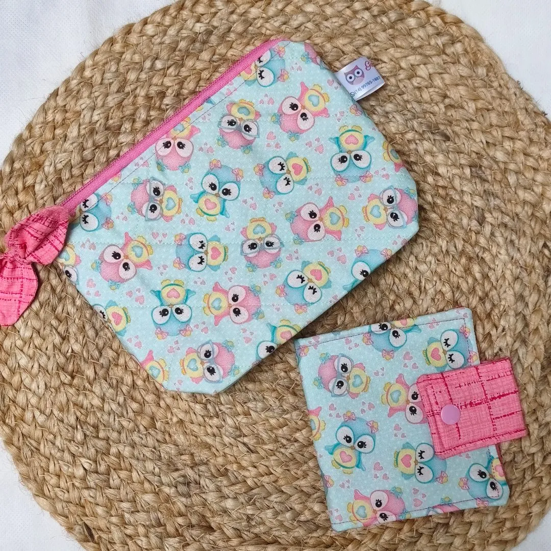 Kit Organizador de Bolsa Artesanal Necessaire + Porta Absorvente