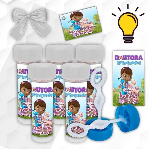 Bolinha de Sabão Dra Brinquedo Personalizada - artesanato feito à mão por Mi Papelaria Criativa