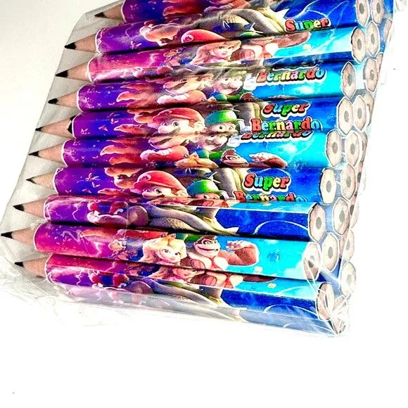 Mini Lápis Super Mário Personalizado - feito à mão por Mi Papelaria Criativa