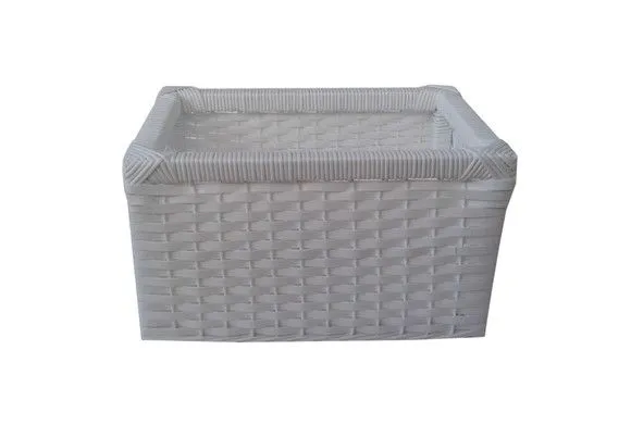 Kit C/ 2 Cestos Vime Sintético Branco - artesanato de Mundo Urbano