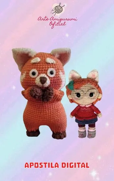 Receita Mei Lee e Panda Amigurumi - feito à mão por Arte Amigurumi Oficial