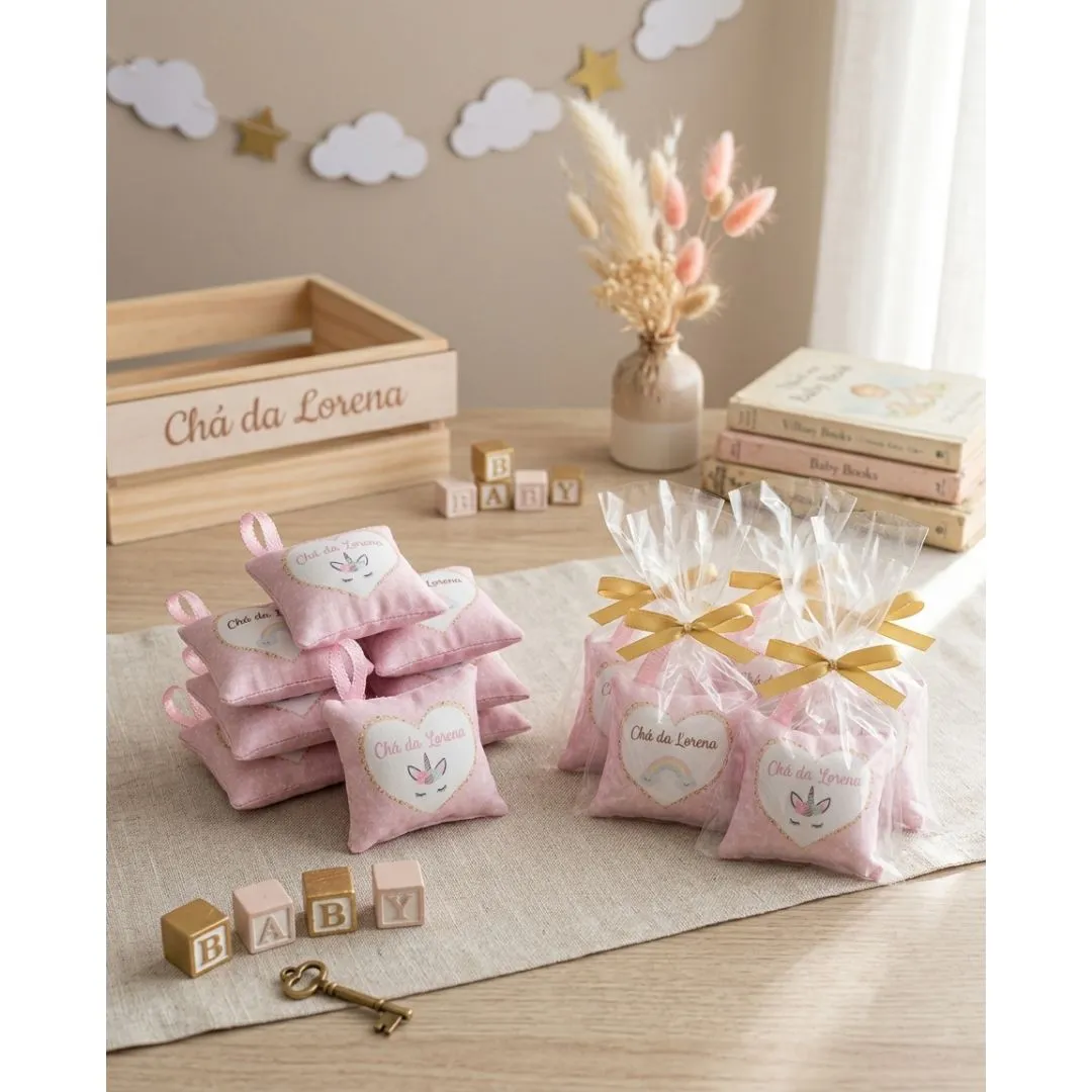 Kit 20 Chaveiros Almofadinha Personalizados | Lembrancinhas para Chá de Bebê - foto 2
