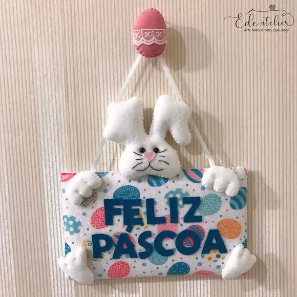 Enfeite de Porta para Páscoa em Feltro - foto 2
