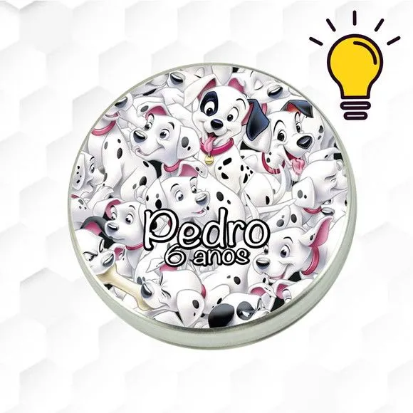 Latinha Metalizada 101 Dalmatas Personalizada - feito à mão por Mi Papelaria Criativa