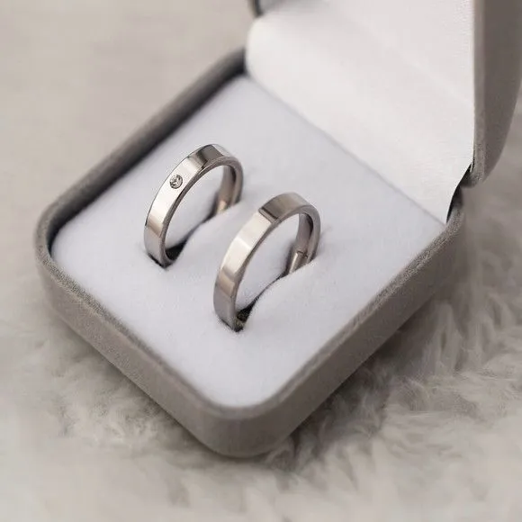 Par Alianças Namoro Filipinas 4mm Prata + Anel Solitario - artesanato feito à mão por TM JOIAS