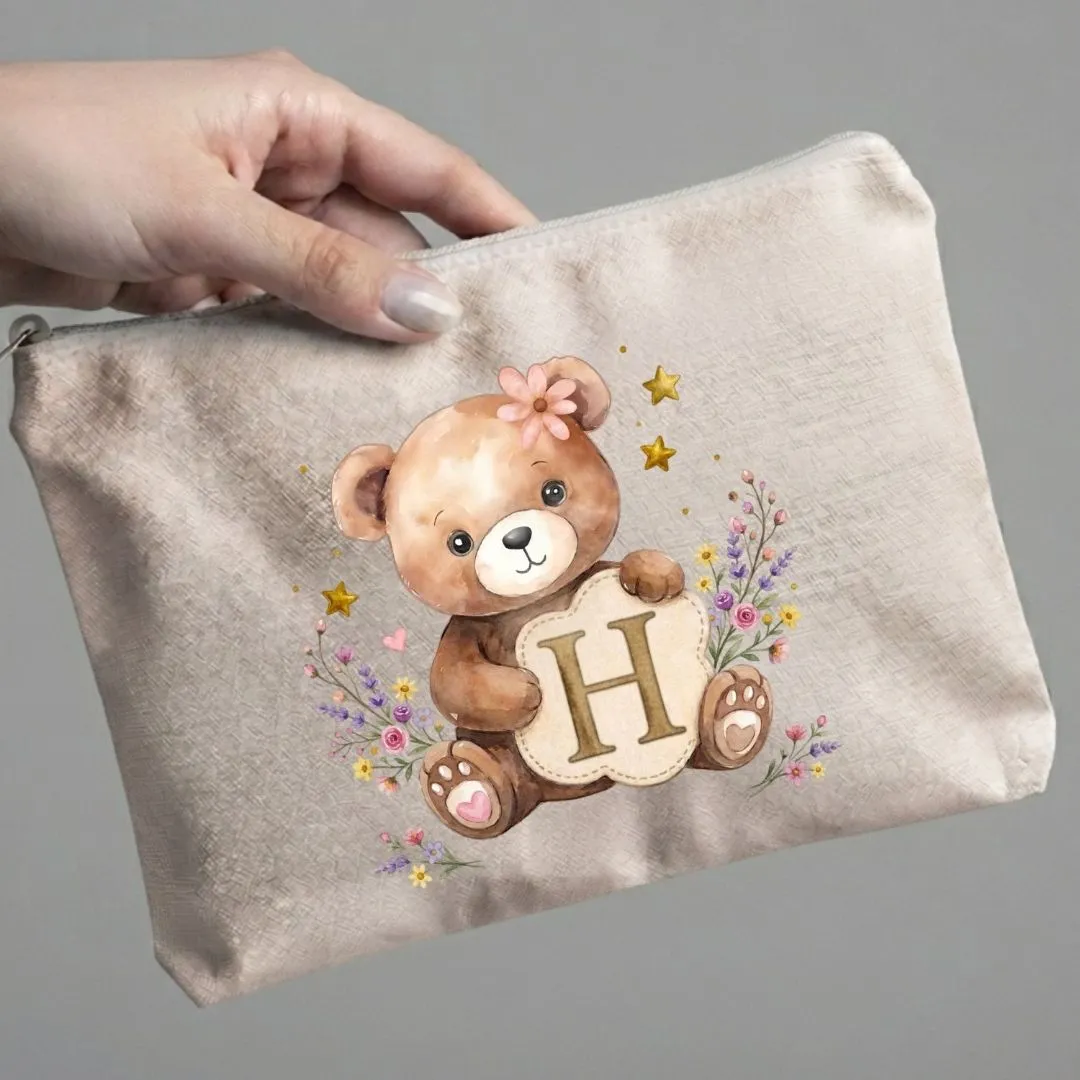 Nécessaire Personalizada Com Inicial Ursinha Lembrancinha Chá de Bebê maternidade aniversario - foto 3