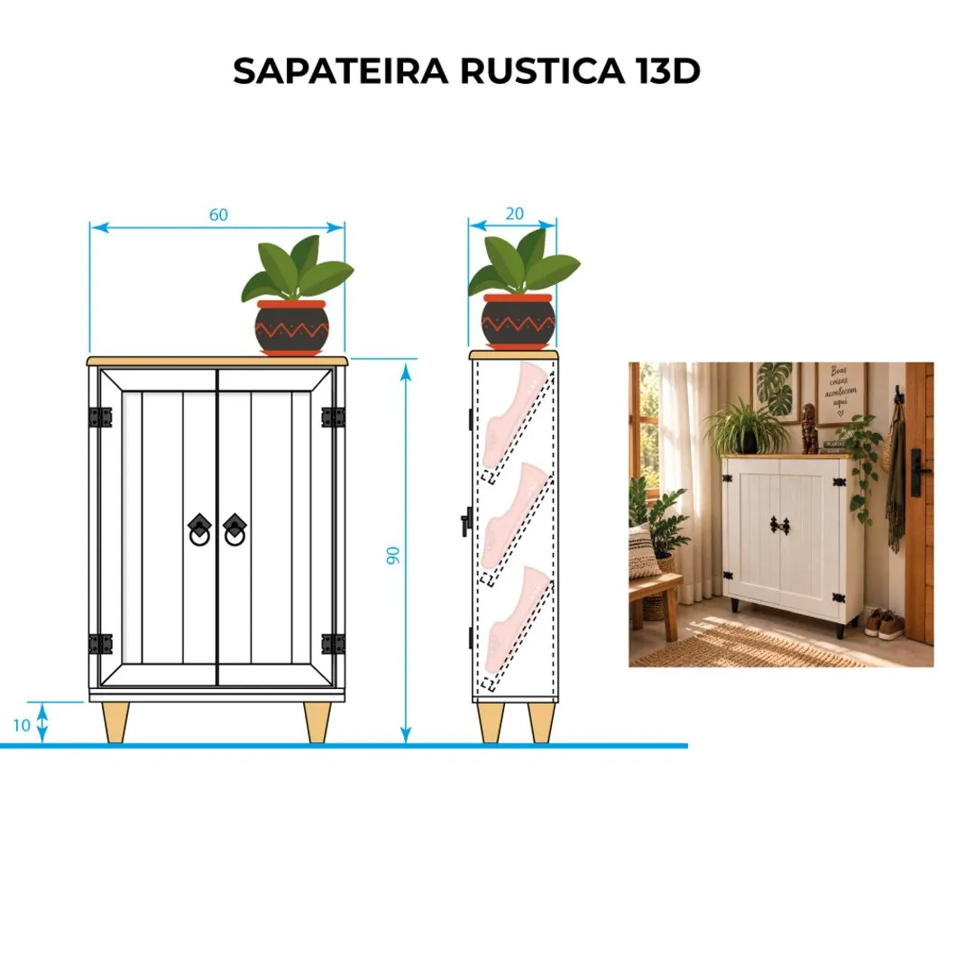 👞 Sapateira Modelo 13D – Estilo Rústico Colonial - foto 5