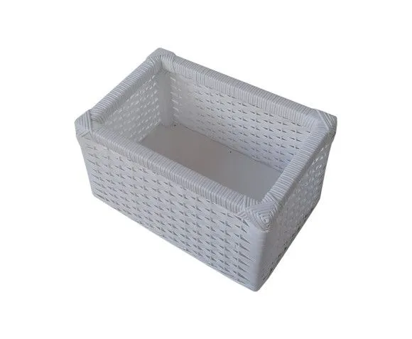 Kit C/ 2 Cestos Vime Sintético Branco - foto 3