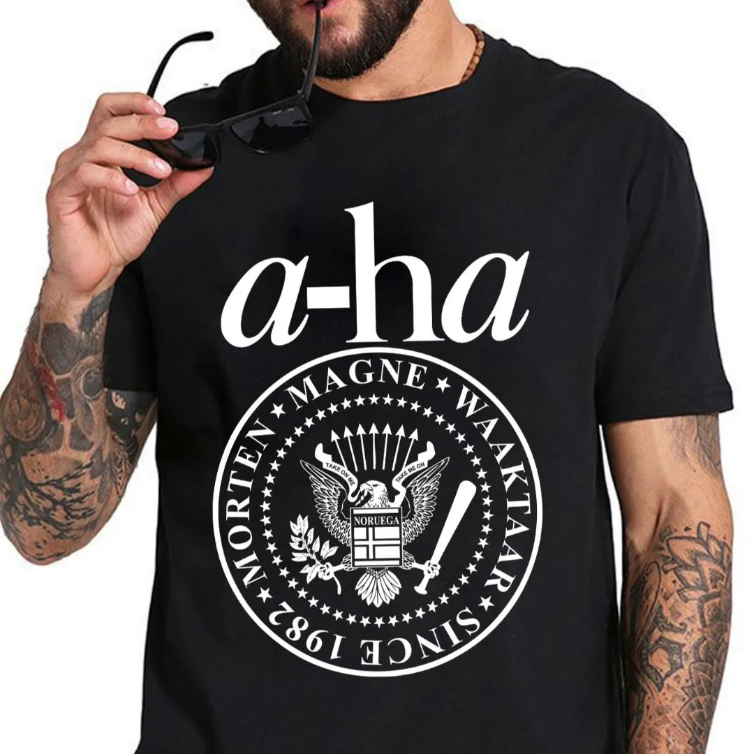 Camiseta camisa banda a-Ha rock new wave anos 80, estampa exclusiva, cores variadas tamanhos unisex - artesanato feito à mão por Lado B Rock Camisetas