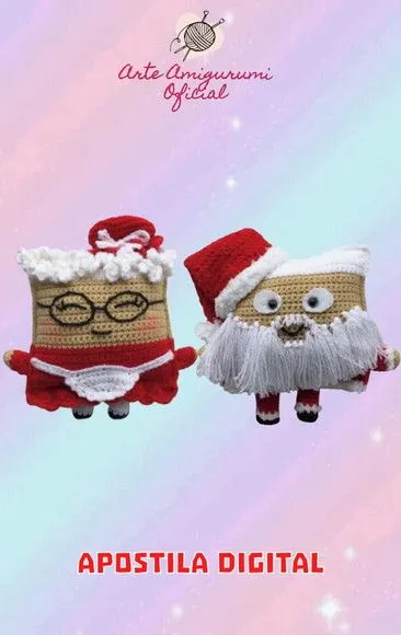 Receita Papai Noel e Mamãe Noel Amigurumi - artesanato feito à mão por Arte Amigurumi Oficial