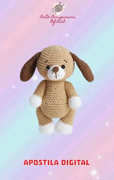 Receita Cachorro Fofinho Amigurumi - feito à mão por Arte Amigurumi Oficial