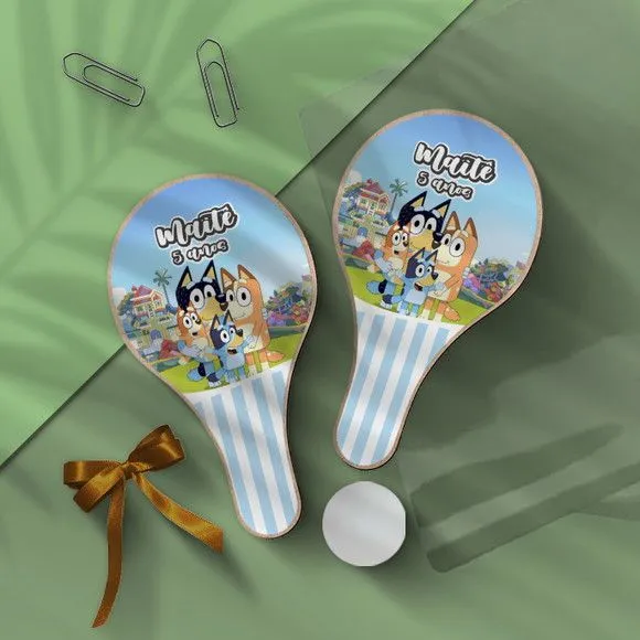 Raquete Ping Pong - Bluey - feito à mão por Mi Papelaria Criativa