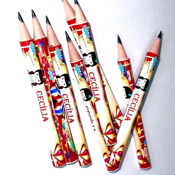 Mini Lápis Circo Personalizado - feito à mão por Mi Papelaria Criativa