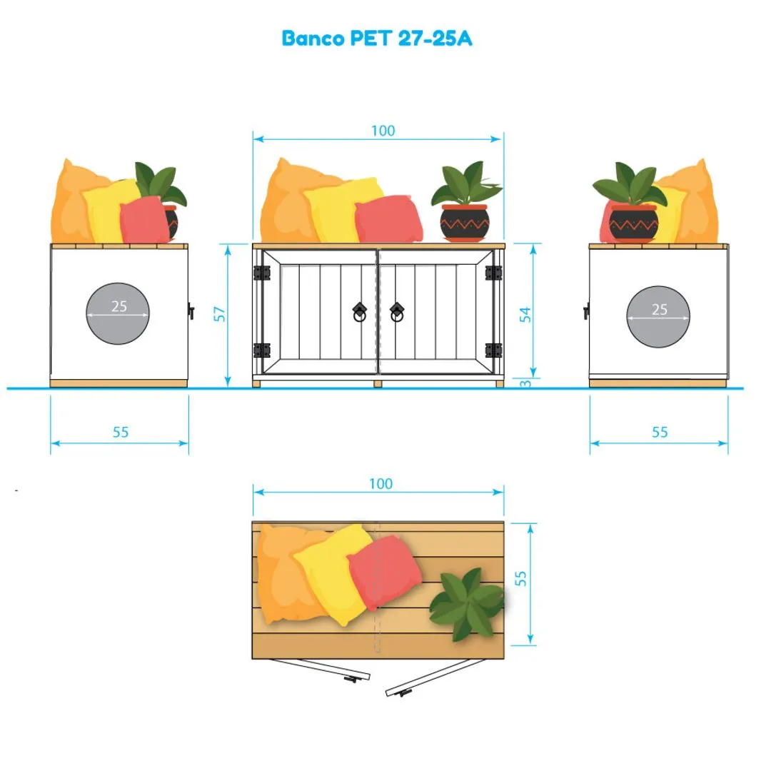 🐾 Banco Pet 27-25A -  Farmhouse — Branco & Madeira - foto 6