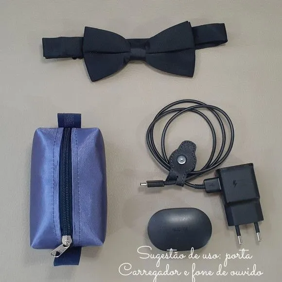 Necessaire Mini Box - Azul e Prata - foto 3