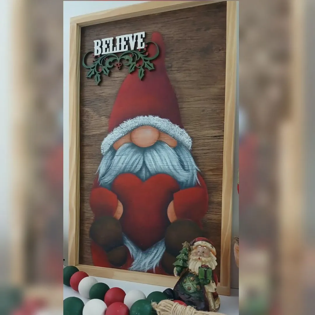 Quadro Natal Noel Nórdico Believe - Acredite - foto 4