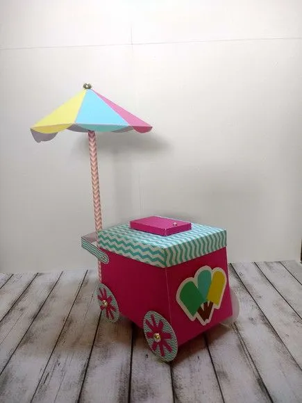 Carrinho De Sorvete Pool Party - artesanato de Fina Essência Papelaria Personalizada