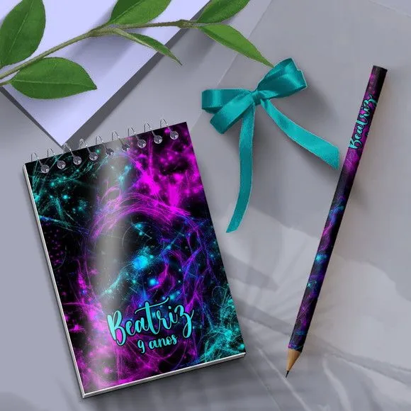 Bloquinho - Neon Personalizado - artesanato feito à mão por Mi Papelaria Criativa